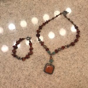 Nordstrom bead necklace, bracelet and earrings